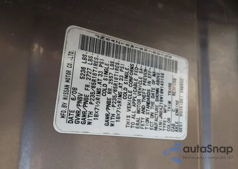 2009 Nissan Murano S z USA, uszkodzony, nr VIN JN8AZ18W19W140159